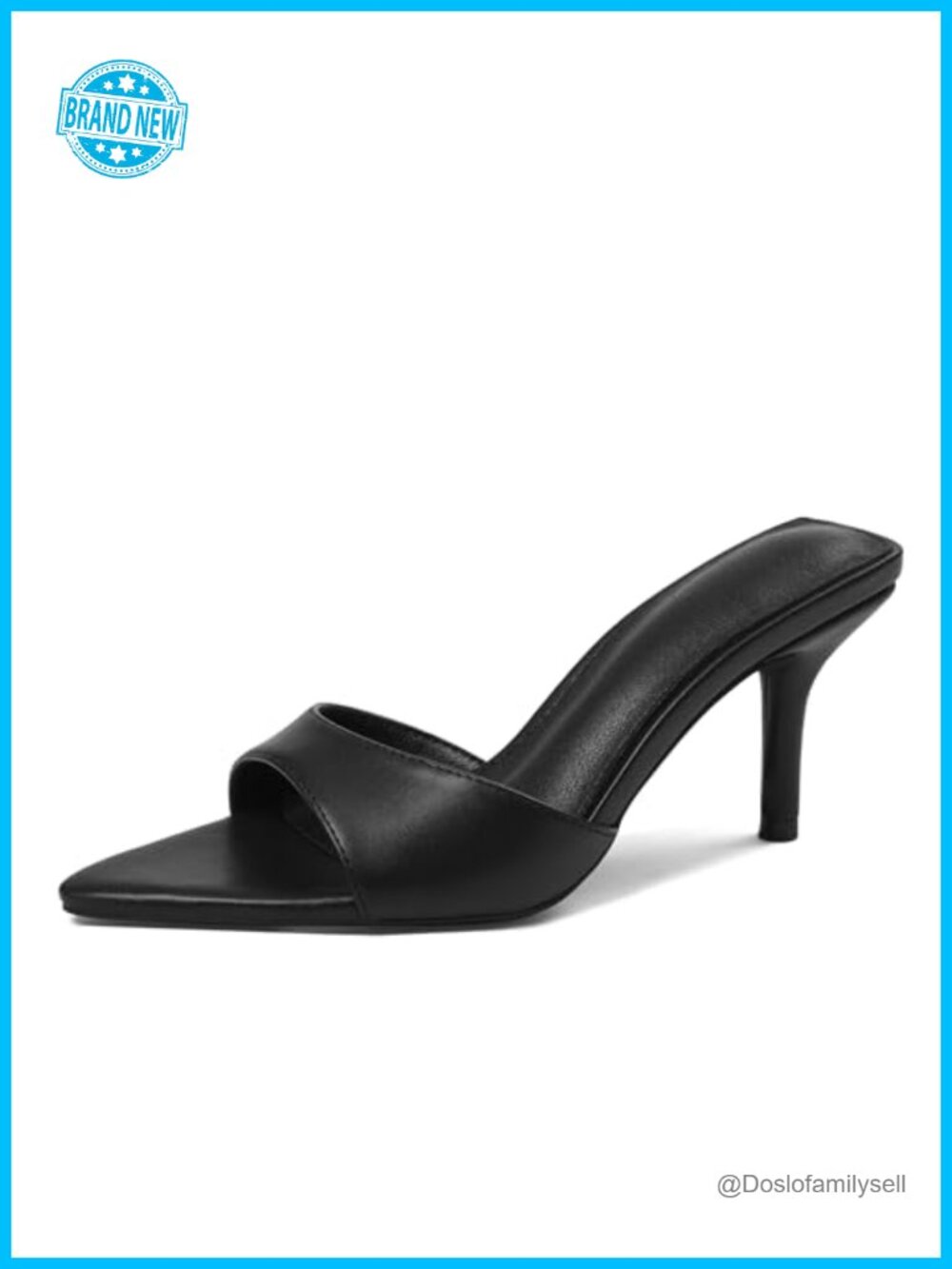 Kitten Heels Women's Pointed Toe Mules Backless Slingback Slip On Sandals